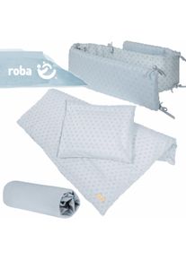 Roba, Babybettwäsche, Geschenkset BIO-Jersey Schlafen gross Lil Planet türkis (40 x 60 cm)