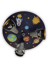 Niermann Stand By, Kinderlampe, Niermann Weltall Deckenleuchte 3fach GU10 Multicolor, Bunt Made in Germany