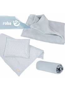 Roba, Babybettwäsche, Geschenkset BIO-Jersey Schlafen klein Lil Planet türkis (80 x 80 cm, 35 x 40 cm)
