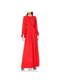 Intropia, Damen, Kleider, Damenfestkleid mit doppelseitigem Rückendesign und überlappenden Rockdetails, Rot, (36)