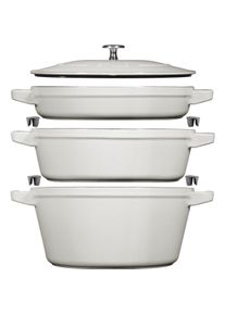 Staub Cocotte, Pfanne + Kochtopf, Weiss