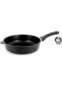 AMT 724 Schmorpfanne Aluminumguss 24 cm Ø, Höhe 7 cm, Pfanne + Kochtopf, Silber