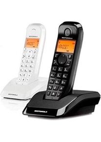 Motorola Dect Digital Wireless Phone S1202 Duo, Telefon, Schwarz, Weiss