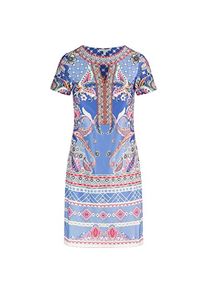 Mint & Mia, Damen, Kleider, Nauwsluitender Jerseyjurk mit runder Halsausschnitt und V-Cut-out, Mehrfarbig, (42)
