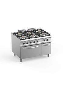MBM Fourneau à gaz inox - 6 brûleurs - sur four électrique - 90/120 cm - 54 kw - Lux 980 | Professionnel | HoReCa | CHR