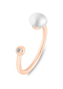 Brilio, Ring, Silver - Delicate bronze ring with real pearl RI103R - Circuit: 50 mm, (50, 925 Silber)