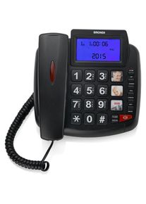 Brondi Telefono Fisso Bravo 90 LCD Nero Audio Boost/Vivavoce/Lista Chiamate, Telefon, Schwarz