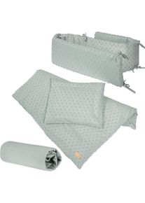Roba, Babybettwäsche, Geschenkset BIO-Jersey Schlafen gross Lil Planet frosty green (100 x 135 cm, 100 x 135 cm)