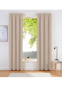 my home Gardine »SOLA« Kräuselband 1 Stk. tlg. Breite:130 cm, 1 Schal, einfarbig, Verdunkelung in beige