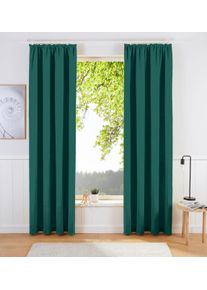 my home Gardine »SOLA« Kräuselband 1 Stk. tlg. Breite:130 cm, 1 Schal, einfarbig, Verdunkelung in grün