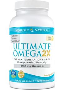 Nordic Naturals Ultimate Omega 2X, 120 Softgels, Lemon