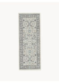 Ručne tkaný behúň do exteriéru Tiara Béžová, Modrá, Šedá Umelé vlákno, Látka Š 80 x D 200 cm | Westwing Collection