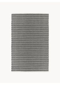 Ručne tkaný exteriérový koberec Rune Čierna, Biela Umelé vlákno, Látka Š 200 x D 300 cm (veľkosť L) | Westwing Collection