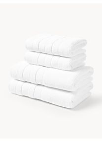Uteráky s pruhovaným okrajom Luxe Biela Bavlna 4-dielna súprava (uterák, osuška) | Westwing Collection