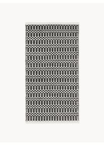 Ručne tkaný exteriérový koberec Rune Čierna, Biela Umelé vlákno, Látka Š 80 x D 150 cm (veľkosť XS) | Westwing Collection