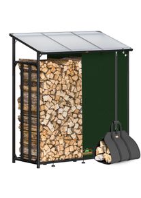 Gardebruk Brandhoutrek Antraciet 198x163x70cm met zeil + tas