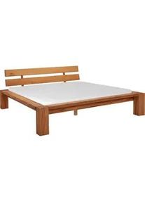 Linea Natura Balkenbett , Eichefarben , Holz , Wildeiche , massiv , 180x200 cm , Schlafzimmer, Betten, Einzel- & Doppelbetten