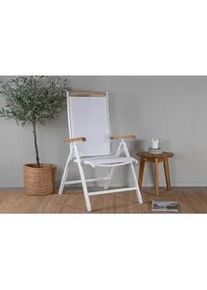 Gardenson Gartenstuhl-Set , Naturfarben, Weiß , Metall, Textil , 60x110x75 cm , Gartenmöbel, Gartensessel, Gartenstühle