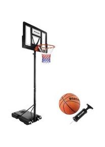 TecTake Basketballkorb Dirk,mit Rollen, inklusive Ball und Pumpe,schwarz , Schwarz , Textil , 111x150 cm , Ce , Freizeit & Co, Sport & Fitness