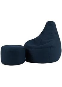I.C.O.N. icon Sitzsack mit Hocker Techmesh Gaming , Dunkelblau , Textil , 170 L , 90x73x84 cm , Hergestellt in Deutschland, Oeko-Tex® Standard 100 , Wohnzimmer, Hocker, Sitzsäcke, XXL Sitzsäcke