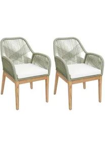 MCW Gartenstuhl H56B Grün, Cremeweiß , Grün, Weiß , Holz , 58x85x59 cm , Gartenmöbel, Gartenstühle, Gartenstühle