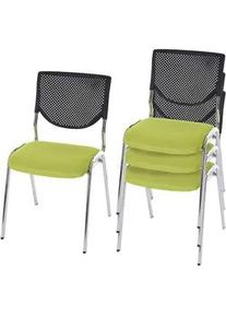 MCW Besucherstuhl Grün 4er-Set , Textil , 49x83x58 cm , Arbeitszimmer, Besucherstühle