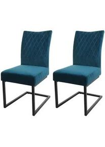 MCW Freischwinger Türkis , Textil , 44x96x48 cm , Arbeitszimmer, Besucherstühle