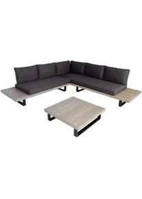 MCW Garten-Garnitur Schwarz, Grau , Holz , Gartenmöbel, Gartengarnituren, Gartenmöbel-Sets