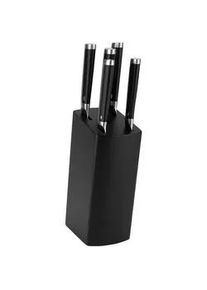 Justinus Messerblock , Schwarz, Silberfarben , Holz, Metall , 6-teilig , 18x36x11 cm , Küchenmesser, Messerblöcke