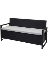 MCW Poly-Rattan 3ER Sitzbank Anthrazit, Grau , Kunststoff , 164x87x57 cm , Gartenmöbel, Gartenbänke