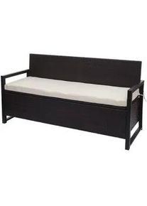 MCW Poly-Rattan 3ER Sitzbank Braun, Cremeweiß , Braun, Weiß , Kunststoff , 164x87x57 cm , Gartenmöbel, Gartenbänke