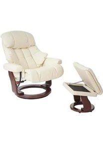 MCA furniture MCA Relaxsessel XXL MIT Hocker Beige , Leder , 97x112x88 cm , Wohnzimmer, Sessel, Relaxsessel