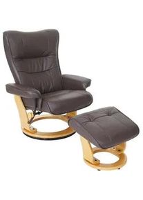 MCA furniture MCA Relaxsessel MIT Hocker Braun , Leder , 83x104x83 cm , Wohnzimmer, Sessel, Relaxsessel