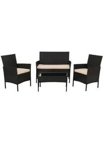 MCW Garten-Garnitur Anthrazit, Cremeweiß , Kunststoff , Gartenmöbel, Gartengarnituren, Gartenmöbel-Sets