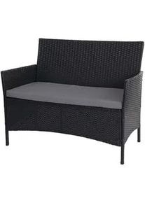 MCW Poly-Rattan Gartenbank Anthrazit, Grau , Kunststoff , 106x83x60 cm , Gartenmöbel, Gartenbänke