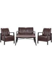 MCW Wohnzimmer-Set Braun, Schwarz , Textil , 127x86x72 cm , Wohnzimmer, Sofas & Couches, Sitzgarnituren