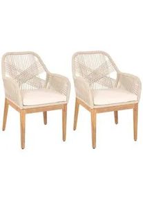 MCW Gartenstuhl H56B Beige , Holz , 58x85x59 cm , Gartenmöbel, Gartenstühle, Gartenstühle