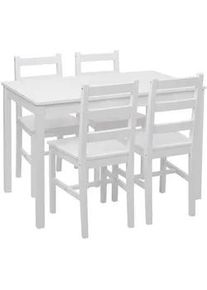 MCW Esszimmer-Set Weiß , Holz , 108x86x64 cm , Esszimmer, Bänke, Tisch- & Eckbankgruppen