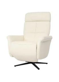 MCW Relaxsessel Cremeweiß , Weiß , Leder , 76x110x153 cm , Wohnzimmer, Sessel, Polstersessel