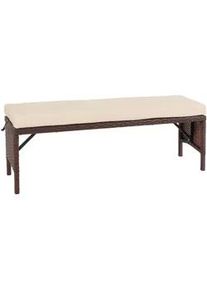 MCW Poly-Rattan Sitzbank Braun , Kunststoff , 112x35x30 cm , Gartenmöbel, Gartenbänke