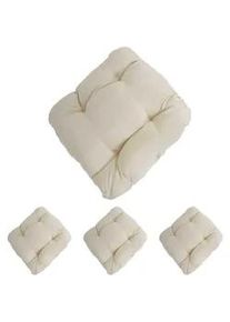 MCW Sitzkissen Milano eckig Beige , Textil , 38x41x8 cm , Wohntextilien, Kissen, Sitzkissen