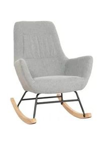 MCW Schaukelstuhl Grau, Grün , Holz , 67x92x85 cm , Wohnzimmer, Sessel, Schaukelstühle