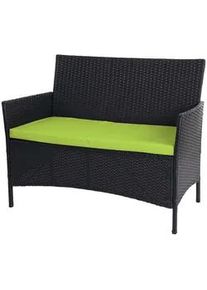 MCW Poly-Rattan Gartenbank Anthrazit, Grün , Kunststoff , 106x83x60 cm , Gartenmöbel, Gartenbänke