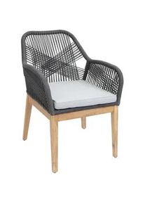 MCW Gartenstuhl H56B Grau, Hellgrau , Holz , 58x85x59 cm , Gartenmöbel, Gartenstühle, Gartenstühle
