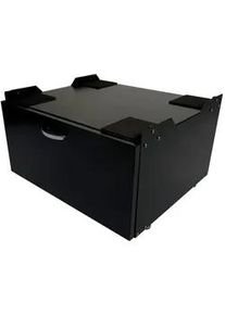MCW Waschmaschinenunterschrank Schwarz , Metall , 61x33x52 cm , Waschküche, Waschmaschinenschrank