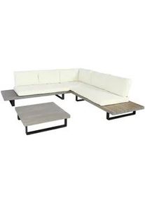MCW Garten-Garnitur Schwarz, Grau, Cremeweiß , Schwarz, Grau, Weiß , Holz , Loungemöbel, Loungemöbel-Sets
