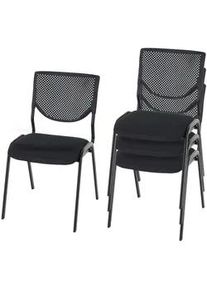 MCW Besucherstuhl Schwarz 4er-Set , Textil , 49x83x58 cm , Arbeitszimmer, Besucherstühle