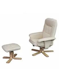 MCW Relaxsessel MIT Hocker Beige , Textil , 80x100x105 cm , Wohnzimmer, Sessel, Polstersessel