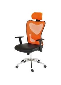 MCW Profi-Bürostuhl Orange , Textil , 67x136x71 cm , Arbeitszimmer, Bürostühle, Drehstühle