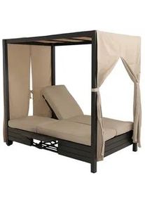MCW Lounge-Gartenliege Schwarz , Textil , 126x193x204 cm , Gartenmöbel, Gartenliegen